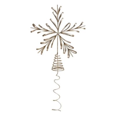 Cimier métal flocon champagne 31cm - Atmosphera