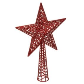 Cimier étoile Déco "La Piste" 38cm Rouge