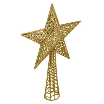 Cimier étoile pailleté h.38cm or - feeric lights & christmas