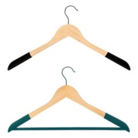 Cintre en bois avec un revêtement velours - Noir- 5five