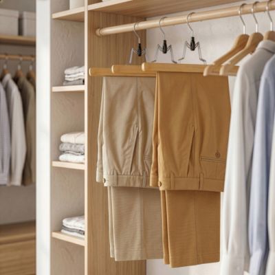Cintre en bois pour pantalons Kuko vendu par 3 pièces