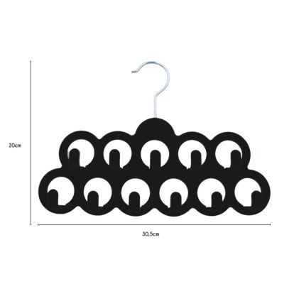 Cintre noir pour accessoires 11 crochets Velvet