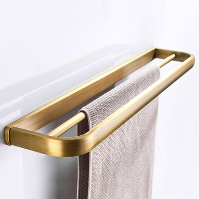 Cintre à tour double pôle rétro, porte-serviettes en laiton de ménage créatif, serviette suspendue de serviette murale en métal