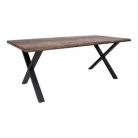 CIOTAT - Table Repas 200cm Plateau Chêne Grisé et Pieds Acier