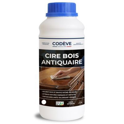 Cire Antiquaire - 1 L   - Codeve Bois - Incolore Pour L'entretien De Toutes Vos Boiseries En Bois Brut, Neuf Ou Ancien.