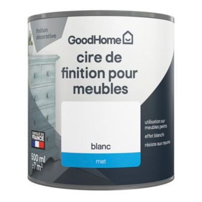 Cire de finition pour meubles blanc mat 0,5L GoodHome