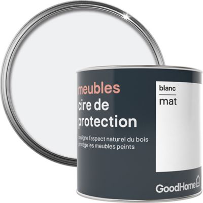 Cire de protection pour meubles GoodHome blanc mat 0,5L