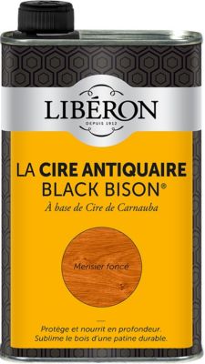 Cire liquide antiquaire black bison pour meubles Libéron merisier foncé 500ml