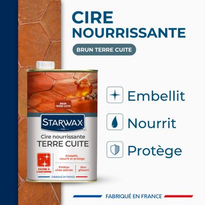 Cire nourrissante tomettes et terres cuites brun terre cuite Starwax 1L