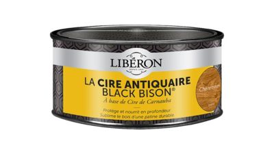 Cire pâte antiquaire black bison pour meubles Libéron chêne moyen 500ml