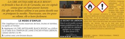 Cire pâte antiquaire black bison pour meubles Libéron incolore 500ml
