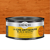 Cire pâte antiquaire black bison pour meubles Libéron merisier foncé 500ml