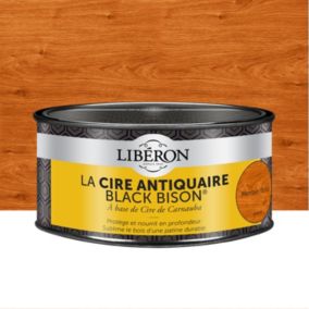Cire pâte antiquaire black bison pour meubles Libéron merisier foncé 500ml