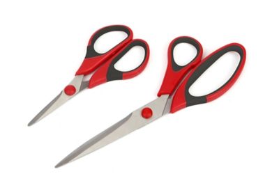 Ciseaux 14 et 23 cm - 2 pièces Noir et rouge