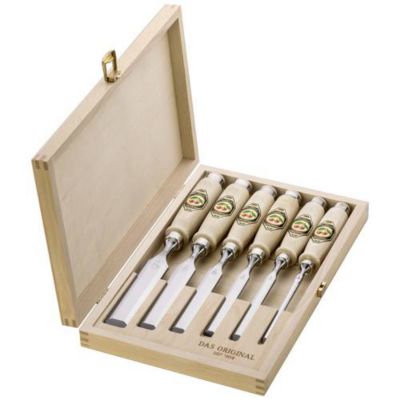 Ciseaux à bois biseautés 6 pièces coffret bois Kirschen