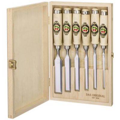 Ciseaux à bois biseautés 6 pièces coffret bois Kirschen