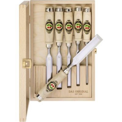 Ciseaux à bois biseautés 6 pièces coffret bois Kirschen