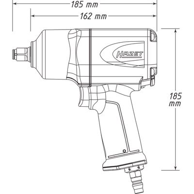 Clé à choc pneumatique 1/2" 1054 Nm 9012EL-SPC Hazet, 8000 tr/min, sans mallette