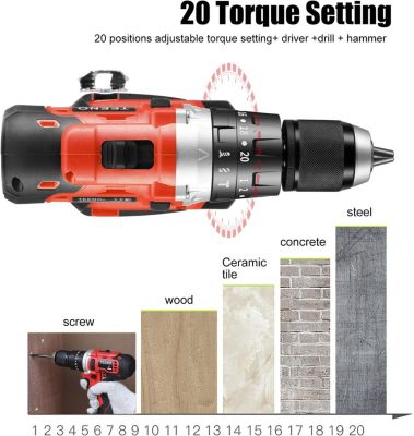 Clé à chocs Brushless+ Perceuse a Percussion+Meuleuse D'angle Brushless 3 outils 20V 2xBatteries 3Ah