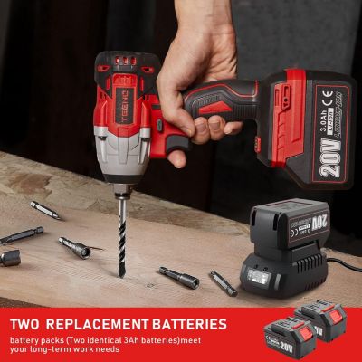 Clé à chocs Brushless+ Perceuse a Percussion+Meuleuse D'angle Brushless 3 outils 20V 2xBatteries 3Ah