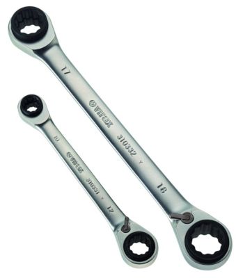 Clé à cliquet annulaire double Virax 4 en 1 - 8 tailles, longueur 150 mm