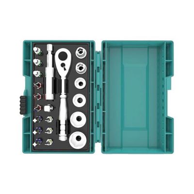 Clé à cliquet en coffret MAKITA 21 pièces B-54081 - 12 embouts, 6 douilles, adaptateur 1/4' et porte-embout magnétique