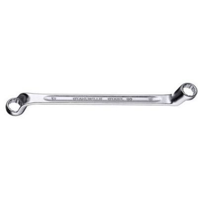 Clé polygonale double 18 x 21 mm contre-coudée 300 mm, acier allié chromé - modèle 41041821