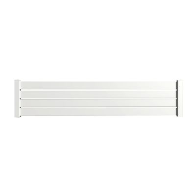 Clôture alu 4 lames modèle ajouré en kit dim. L.2107mm (poteaux compris) X H.455mm  Blanc RAL 9010