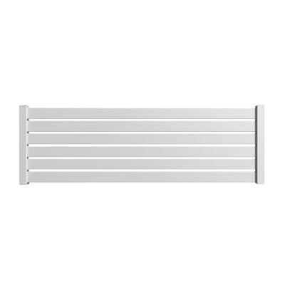 Clôture alu 6 lames modèle ajouré en kit dim. L.2107mm (poteaux compris) X H.675mm  Blanc RAL 9010