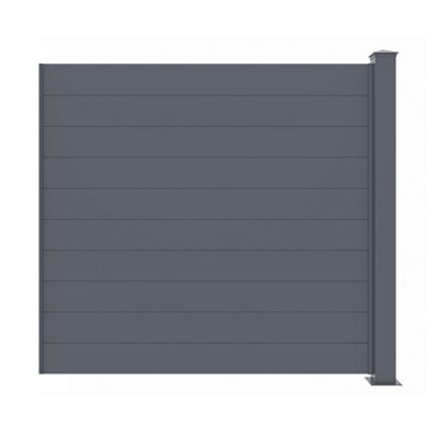 Clôture aluminium anthracite 190x166cm X-Metal avec poteau - Peinture thermolaquée