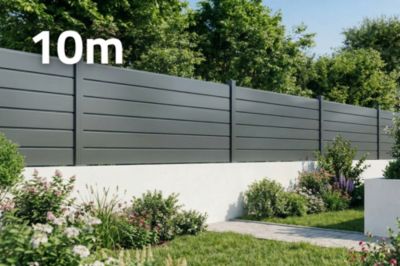 Clôture Aluminium Persienne 10m VANO H.90cm gris