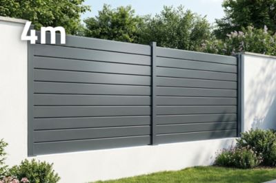 Clôture Aluminium Persienne 4m VANO H.150cm gris