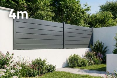 Clôture Aluminium Persienne 4m VANO H.90cm gris