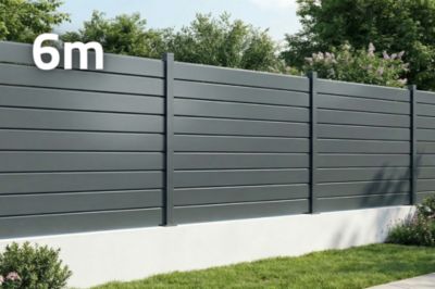 Clôture Aluminium Persienne 6m VANO H.150cm gris