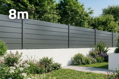 Clôture Aluminium Persienne 8m VANO H.90cm gris