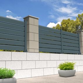 Clôture brise-vue 3 lames L 1911 x H 478 mm (Gris anthracite RAL7016)