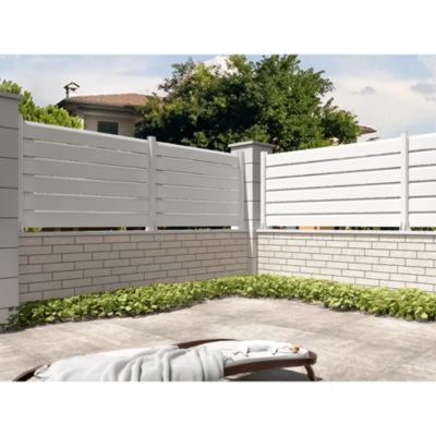 Clôture Brise vue Blanc L 1911 x H 478 mm 3 lames