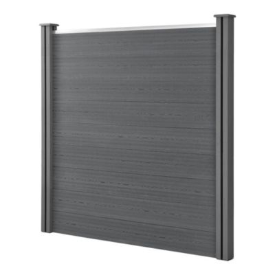 Clôture Brise Vue Getafe Bois Composite Gris 183 x 357 cm NEU.HOLZ