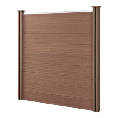 Clôture Brise Vue Getafe Bois Composite Marron 183 x 879 cm NEU.HOLZ