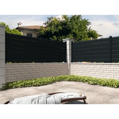 Clôture Brise vue Gris anthracite L 1911 x H 478 mm 3 lames