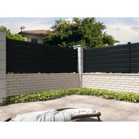 Clôture Brise vue Gris anthracite L 1911 x H 478 mm 3 lames