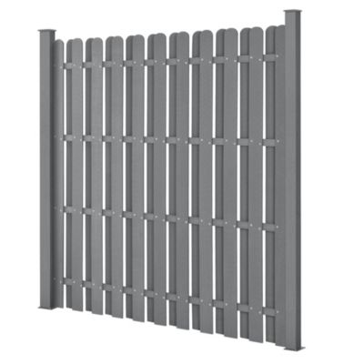 Clôture de Jardin Bois Composite WPC Gris 185 x 193 cm neu.holz