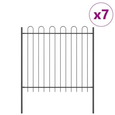 Clôture de jardin BOXTEL 7 pc 11,9 x 1,5 m Gris vidaXL