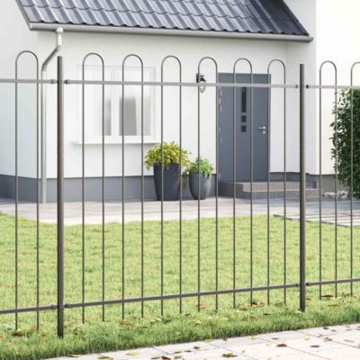 Clôture de jardin BOXTEL 7 pc 11,9 x 1,5 m Gris vidaXL