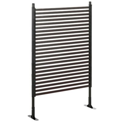 Clôture de jardin panneau en métal revêtement PE - dim. 93L x 22l x 150H cm - marron foncé