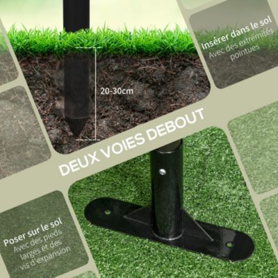Clôture de jardin panneau en métal revêtement PE - dim. 93L x 22l x 150H cm - marron foncé