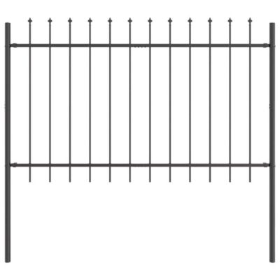 Clôture de jardin WOERDEN 1,7 x 1 m Acier revêtu de poudre Gris vidaXL