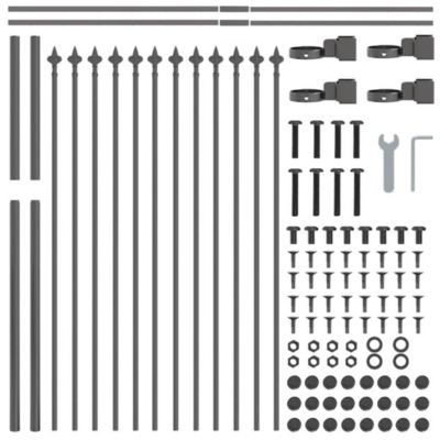 Clôture de jardin WOERDEN 1,7 x 1 m Acier revêtu de poudre Gris vidaXL