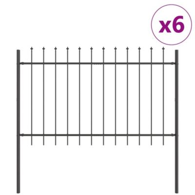 Clôture de jardin WOERDEN 6 pc 10,2 x 1,2 m Gris vidaXL