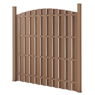 Clôture en Plein Cintre WPC Marron 185 x 193 cm neu.holz